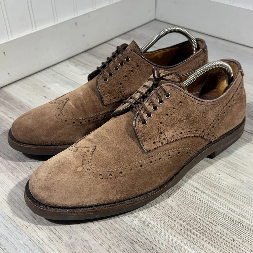 Aquatalia Carson Brogue Wingtip Oxford Men's Sz 11 Suede Lace Up Shoes